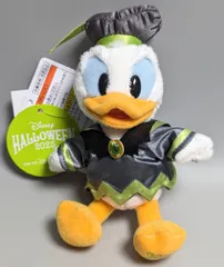 東京ディズニーリゾート ぬいぐるみバッジ DISNEY HALLOWEEN ドナルド(黒黄緑/蜘蛛の巣) 2025