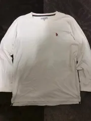 110 U S POLO ASSN ポロ 長袖Tシャツ 白