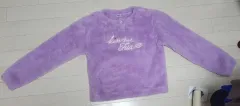 新品同様在庫処分 FILAフィラ パープルパープルフリーススウェット RENEEVON風サテン風 LUCKY CHOUETTE風