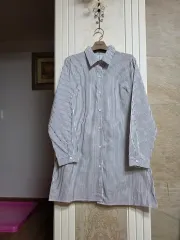 0411 ) ストライプ ロングスリーブシャツ 新品