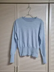 フリー ライトブルー ニットTシャツ