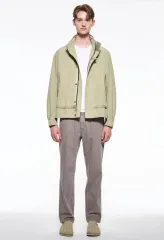 TIME HOMME オーバーサイズ クロップドフラップ ポケット アウター - カーキベージュ 105サイズ