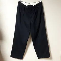 36 /ユニクロ U ツータック ネイビー ワイドパンツ/ ー 1045