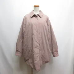 ミズイロインド mizuiro ind 25AW ワイド パディング シャツ ジャケット ピンク 中綿 コート ステンカラー 裏地付き タグ付き