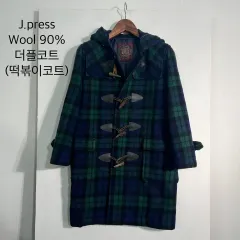J press J.PRESS(Jプレス) ブラックウォッチ ウール 90 % ダッフルコート (トッポッキコート)
