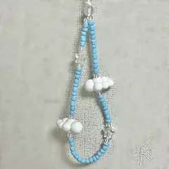 ビーズ ブルー 雲 ストラップ キーホルダー 感性雑貨店 キーホルダー
