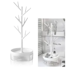 【特価セール】MMmall ネックレス スタンド 収納 アクセサリー ジュエリースタンド (ツリー型 ホワイト)