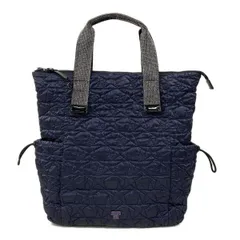 ANNA SUI(アナスイ) ハンドバッグ - ネイビー×黒×シルバー キルティング/スター(星)/2way レザー
