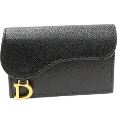 ディオール カードケース マチ付き名刺入れ サドル ブルーム カードホルダー グレインドカーフスキン ブラック ヴィンテージゴールド金具 S5611CBAA_M900