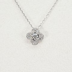 Pt950 850 ダイヤモンド 0.70ct ネックレス ミル打ち 5石 花 - メルカリ