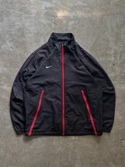 OLD NIKE ナイロンジャケット 90s 刺繍 スウッシュロゴ パイピング