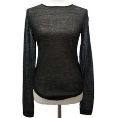 エストネーション ESTNATION ニット セーター 長袖 シアー 黒 ブラック ■IBO91