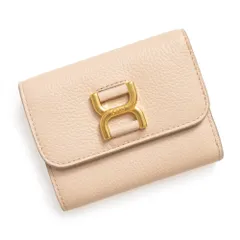 クロエ CHC23AP0996J5 MARCIE マーシー スモールトリフォールドウォレット Cement Pink ピンクベージュ 三つ折り財布 ゴールド金具 箱付 Chloe（新品・未使用品）