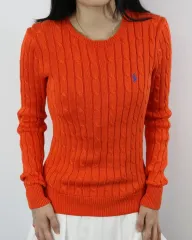 ポロ Ralph Lauren(ラルフローレン) オレンジ ケーブル ケーブル編み ニット
