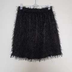 ブラック フリンジ ミニ スカート