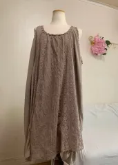 日本 ヴィンテージ パッチ ノースリーブ ワンピース