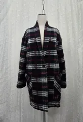 トミーヒルフィガー ウール60% コート チェックコート オーバーサイズ ロング丈 ジャケット 176