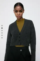 ZARA ザラ ポケット ニット カーディガン クロップド Vネック