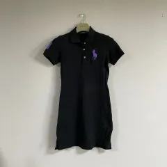 ポロ Ralph Lauren(ラルフローレン) カラー 半袖 ワンピース サイズ レディース L