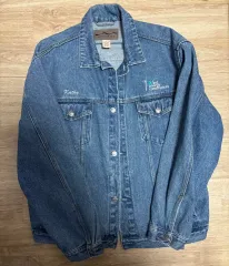 PORT AUTHORITY ヴィンテージ デニム ジャケット L (バックプリント 刺繍)