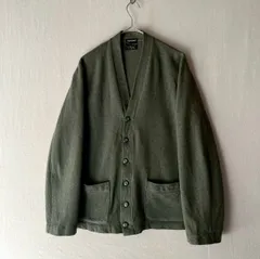 60s TOWNCRAFT ウール カーディガン / 42 ウール カーキ ニット USA ビンテージ K6-01040-0440