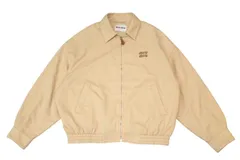 新品同様 MIUMIU ミュウミュウ ライトデニムブルゾンジャケット GWB149_17N0_F0006_S_OOO ベージュ コットン サイズ36  中古 4b006127