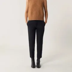 新品 シャー soeur ネイビー ウールスラックス パンツ 34 サイズ