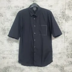 Calvin Klein ブラック コットン 半袖 シャツ