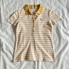 LACOSTE stripe pk shirt ( made in JAPAN )