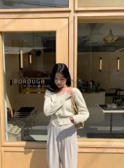 ここで開く miel Uネック ミント カーディガン スクエアネック リネン 綿 ニット 春 夏