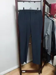 新品 メンズ 冬 起毛パンツ 36インチ よくシワにならないパンツ ネイビー