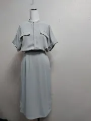 日本のヴィンテージ輸入品 ROPE PICNIC ライトカーキ半袖ドレス 5566 未使用