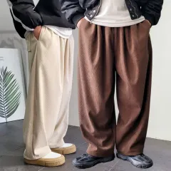 コーデュロイ 裏起毛 合流 バルーン ゴム ワイド パンツ 3 カラー one size