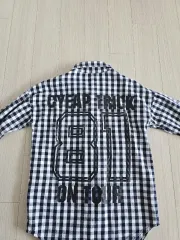 ネイビーCHECK ロングシャツ 11号