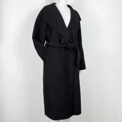 DEWL/ハンドメイド ベルト付き ロング コート ブラック 55 66 77/ラデン