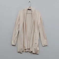 ZARA レディース95 ゆったりしている オープン カーディガン ロング丈 春 秋 ブラック 91738