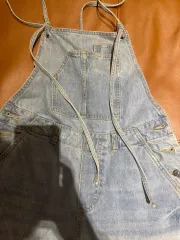 ザラ ライトブルー ダメージ オーバーオール