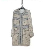 LINE ライン レディース スパンコール装飾含む ロングツイードジャケット