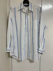 ヴィンテージ ポロ ラルフローレン ストライプ コットンシャツ (M)