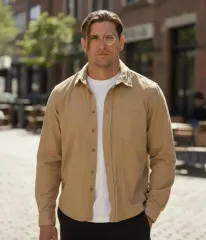 メンズ シャツ L 100 RUN ブラウン Oxford（オックスフォード） 高級 シャツ スウェーデン ヨーロッパ