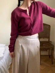 De ondo キャメル ウール カーディガン