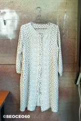 レディース コットン ロング丈ワンピース 白 フリーサイズ