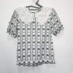 Paige Flynn ページプリン 刺繡 カラー ブラウス 55 お勧め