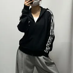 アディダス トラックジャージ フードジップアップ フードジャージ ブラック S 041705