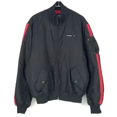 ポロ・ジーンズ・カンパニー メンズ ナイロン ウェロンリチャージ MA-1ジャンパー 黒 （ HU26589 ）