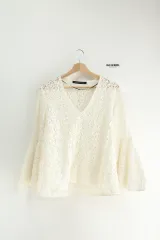 ZARA(ザラ) レース 白 ブラウス L サイズ