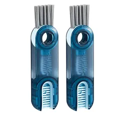 【新品】 LEISURE CLUB 水筒 ブラシ ボトル 隙間 カップ 掃除 ブラシ 2個セット 3WAY式 多機能 回転可能 水筒 コップ 蓋 洗浄 便利 丈夫（ブルー）