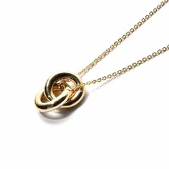 ネックレス ダブルリングタイニーネックレス 男女兼用 アクセサリー ペンダント 合金メッキ加工