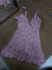 オリエンタル ヴィンテージ ピンク フラワー ノースリーブ ONE PIECE