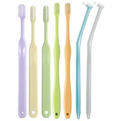 【新品】 L ＡＰＩＳ：ラピス ワンタフトブラシ 歯ブラシ 矯正セット 日本製 歯科専用 部分磨き 器具回り ポイントすきま スウェーデン式７本セット 0